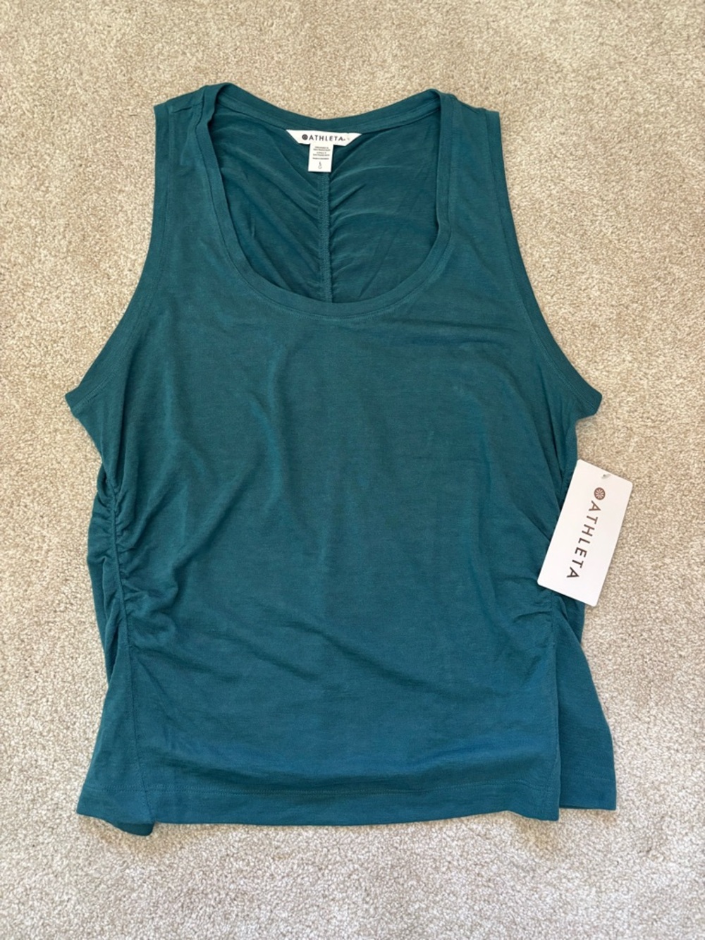 Athleta Teal Breezy Ruched Tank Camisole Breezy NWT